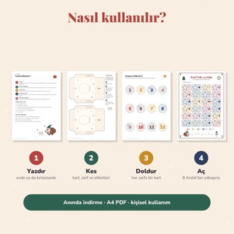 Yeni Yıla 24 Gün – Çocuklar İçin Aktivite Takvimi (Yazdırılabilir)