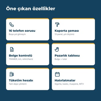 İkinci El Araç Alım Kontrol Kiti + Araç Masraf Takip Uygulaması (PDF)
