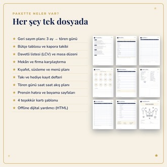 Sünnet Düğünü Planlayıcı - Yazdırılabilir PDF + Davetli, Bütçe, Takı Takibi
