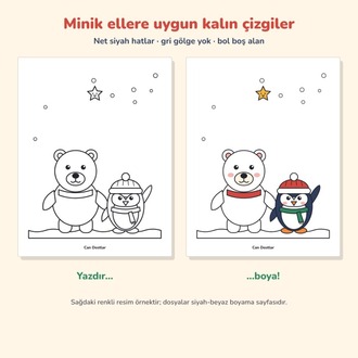 Yılbaşı Boyama Sayfaları – 30 Sayfa (3–8 Yaş) PDF