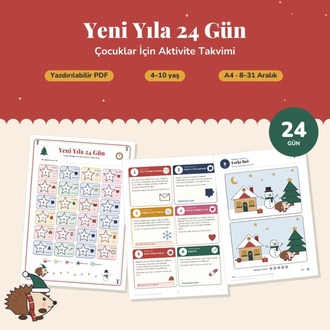 Yeni Yıla 24 Gün – Çocuklar İçin Aktivite Takvimi (Yazdırılabilir)