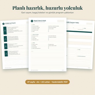 Umre Hazırlık Planlayıcı | 27 Sayfa PDF + Offline Yardımcı | Bagaj, Belge, Harcama
