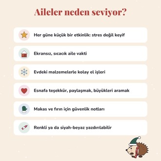 Yeni Yıla 24 Gün – Çocuklar İçin Aktivite Takvimi (Yazdırılabilir)