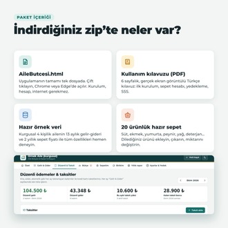 Aile Bütçesi ve Kişisel Enflasyon Takip Programı – Abonelik Yok, İnternetsiz