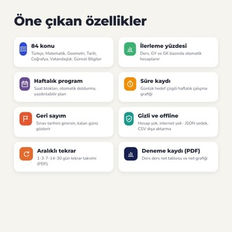 KPSS 2027 Çalışma Planlayıcı & Konu Takip – GY-GK Uygulama + PDF