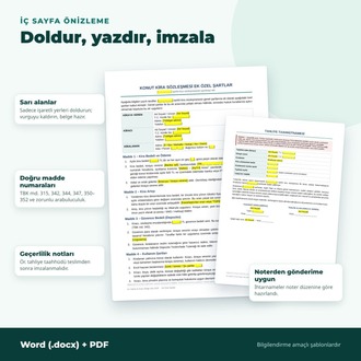 Ev Sahibi & Kiracı Belge Seti 2026 – Kira Artış Hesaplayıcı Excel + 9 Word/PDF Belge