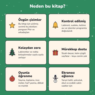 Kış ve Yılbaşı Etkinlik Kitabı – 60 Sayfa (4–8 Yaş)