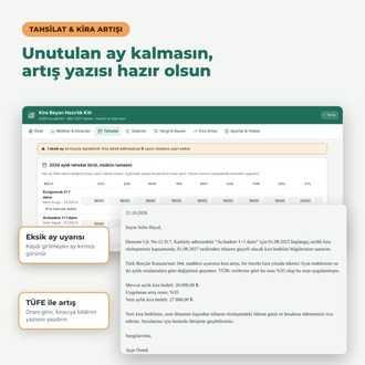 Kira Geliri Beyan Hazırlık & Kira Artış Kiti | 2026 Gelirleri Mart 2027 Beyanı