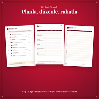 Kına Gecesi Oyun ve Planlama Paketi - Kına Bingo, Davetli, Bütçe, Yazdırılabilir PDF