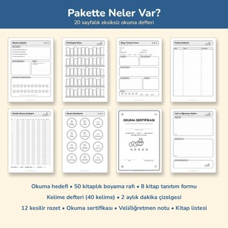 Çocuk Kitap Okuma Takip Defteri 7-12 Yaş | Yarıyıl Tatili Okuma Ödevi PDF