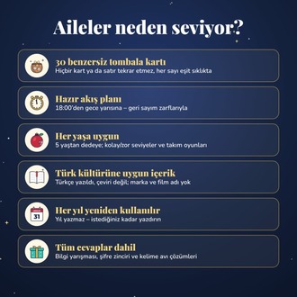 Yılbaşı Aile Oyunları – Tombala, Bilgi Yarışması, 8 Yazdırılabilir Oyun PDF