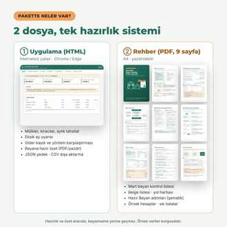 Kira Geliri Beyan Hazırlık & Kira Artış Kiti | 2026 Gelirleri Mart 2027 Beyanı