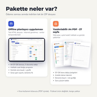 KPSS 2027 Çalışma Planlayıcı & Konu Takip – GY-GK Uygulama + PDF