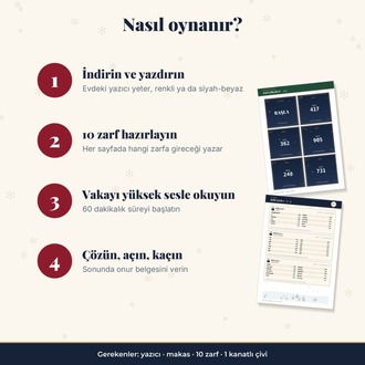 Yılbaşı Gecesi Kaçış Oyunu – Yetişkinler ve Gençler için Yazdırılabilir PDF