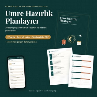 Umre Hazırlık Planlayıcı | 27 Sayfa PDF + Offline Yardımcı | Bagaj, Belge, Harcama