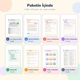 4. Sınıf Türkçe & Matematik Etkinlik Paketi (167 Sayfa PDF)