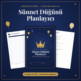 Sünnet Düğünü Planlayıcı - Yazdırılabilir PDF + Davetli, Bütçe, Takı Takibi