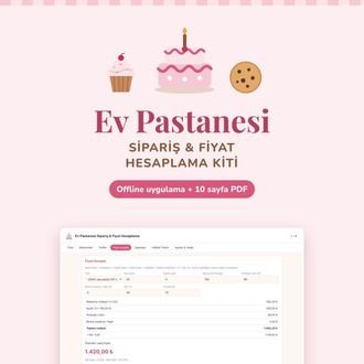 Ev Pastanesi Sipariş Formu ve Pasta Fiyat Hesaplama Kiti | Dijital
