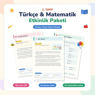 2. Sınıf Türkçe & Matematik Etkinlik Paketi (188 Sayfa PDF)