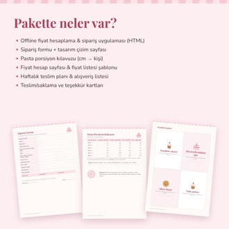 Ev Pastanesi Sipariş Formu ve Pasta Fiyat Hesaplama Kiti | Dijital