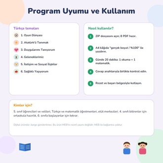 5. Sınıf Türkçe & Matematik Etkinlik Paketi (150 Sayfa PDF)