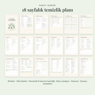 Ev Temizlik Planı Yazdırılabilir PDF | Haftalık Rutin, Bayram Temizliği