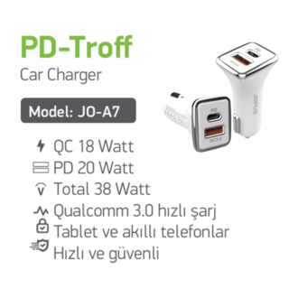Simex Rolendo Bluetooth Kulaklik & Jopus Troff Usb / Pd Araç Şarj Başlığı 20w 2 li Set
