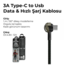Azeada 3A Type-C to Usb Data & Hızlı Şarj Kablosu pd-b42a
