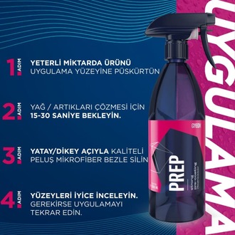 GYEON QM Prep Seramik PPF Folyo Kaplama Öncesi Yüzey Hazırlayıcı ve Temizleyici – 1000 ml