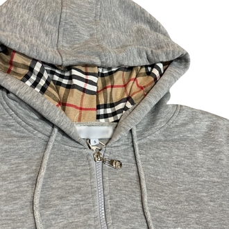 Gri Zip Hoodie