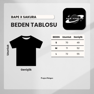 Bape x Sakura Beyaz Tshirt
