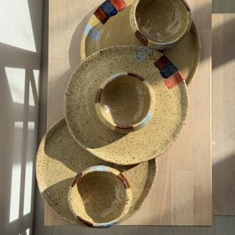 Benekli stoneware tabak