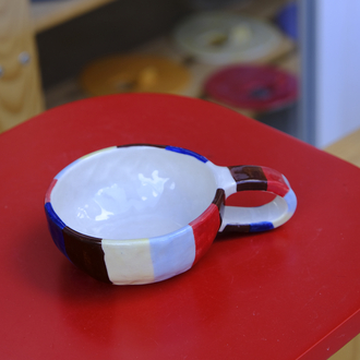 Stoneware çizgili mug