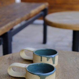 Benekli stoneware mug