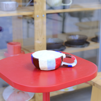 Stoneware çizgili mug