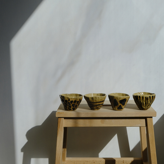 Stoneware çizgili cup