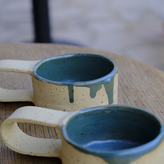Benekli stoneware mug