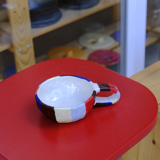 Stoneware çizgili mug