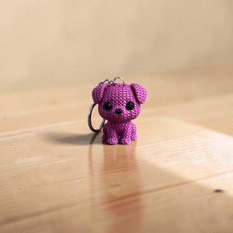 Örgü Dokulu Köpek Anahtarlık 3D Baskı PLA