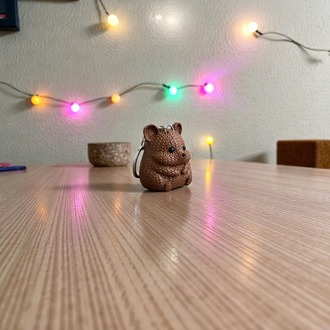 Örgü Dokulu Hamster Anahtarlık 3D Baskı PLA