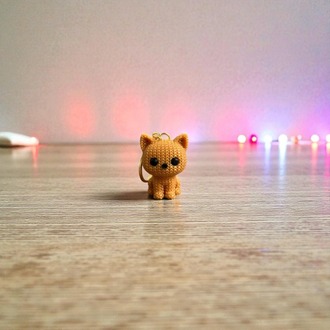Örgü Dokulu Kedi Anahtarlık 3D Baskı PLA