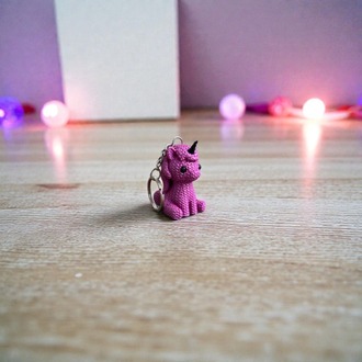 Örgü Dokulu Unicorn Anahtarlık 3D Baskı PLA
