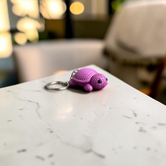Örgü Dokulu Kaplumbağa Anahtarlık 3D Baskı PLA