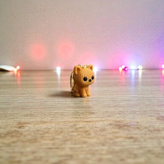 Örgü Dokulu Kedi Anahtarlık 3D Baskı PLA