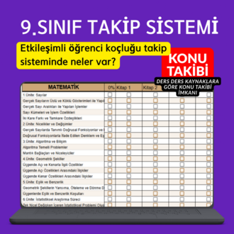 9.SINIF TAKİP SİSTEMİ (Maarif Modele Uygun)