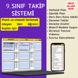 9.SINIF TAKİP SİSTEMİ (Maarif Modele Uygun)