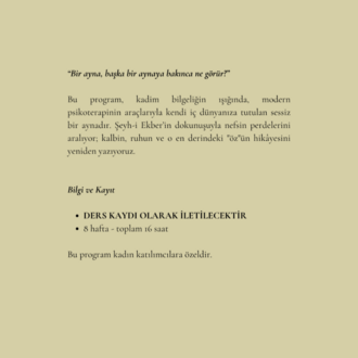 DERS KAYDI - Ontolojik Psikoeğitim (İbn-i Arabi..)