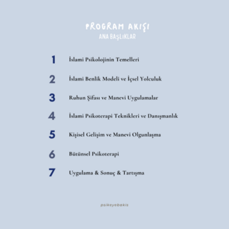DERS KAYDI- Manevi Psikoterapi & İslami Psikoloji Eğitimi
