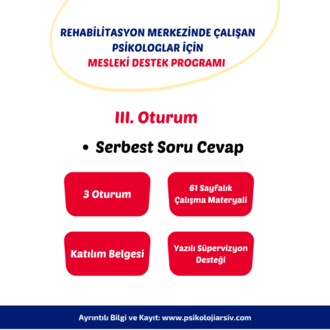 25. Rehabilitasyon Merkezinde Çalışan Psikologlar için Mesleki Destek Programı