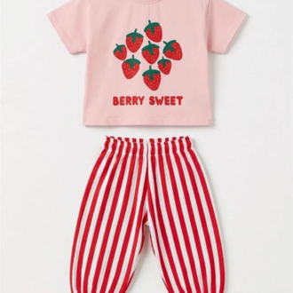 %100 Pamuk Berry Sweet Kız Bebek Takım 